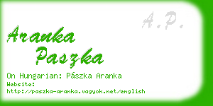 aranka paszka business card